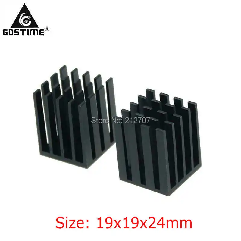 150 Pieces Gdstime Black Aluminium Heatsink Cooling Fin 19x19x24mm for Chipset IC