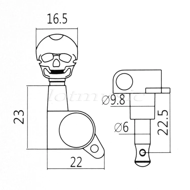 Черные 24R череп Встроенная гитара Тюнинг колышки машинные головки | Спорт и