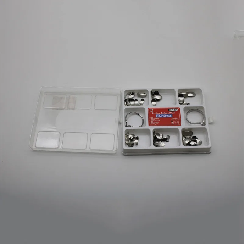 

3boxes Metal Dental Matrix Sectional Contoured Matrices with 2pcs Ring for Teeth Replacement