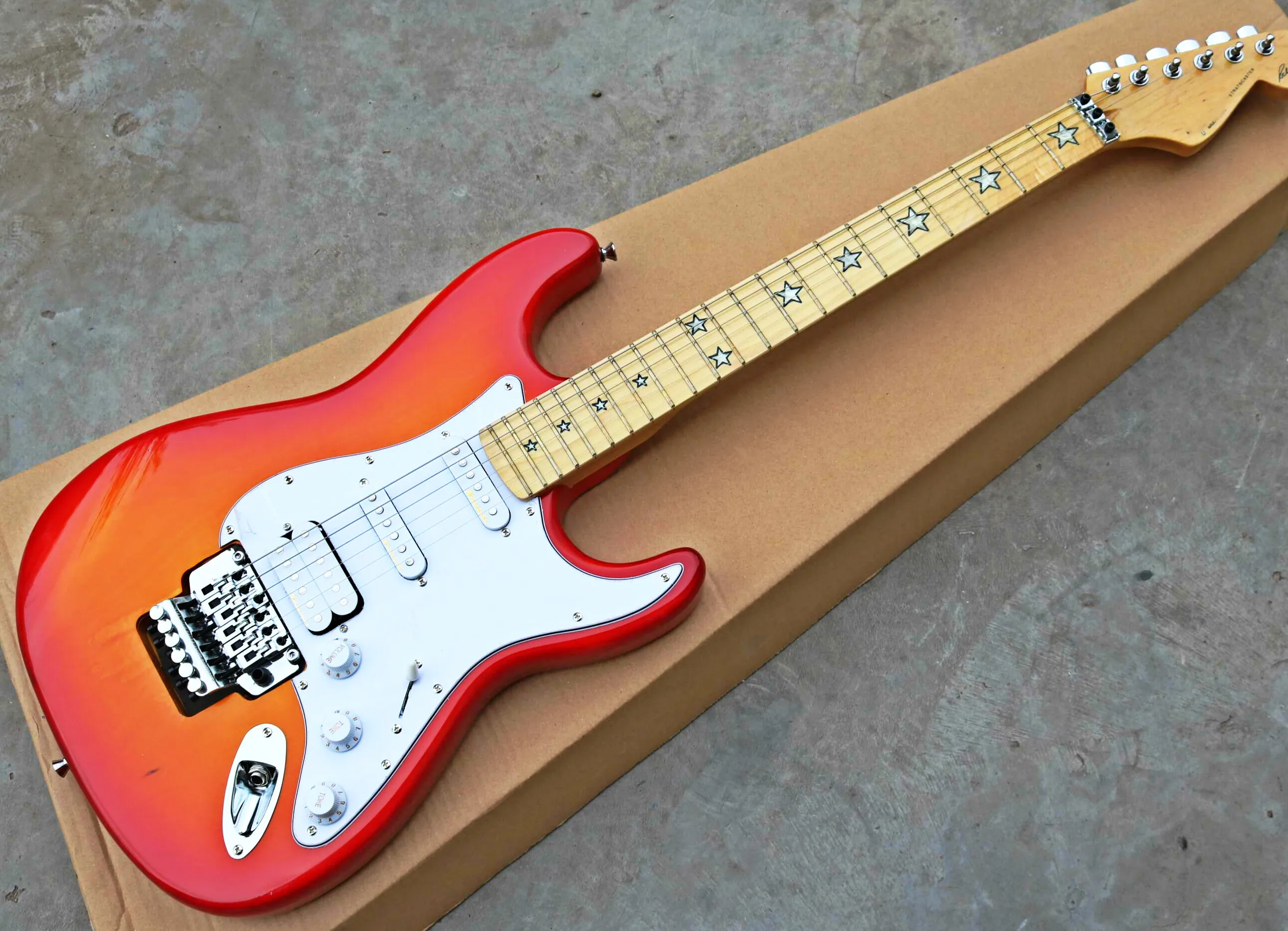 Высокое качество FDST 1061CS цвет твердый корпус с белой накладкой кленовый гриф floyd