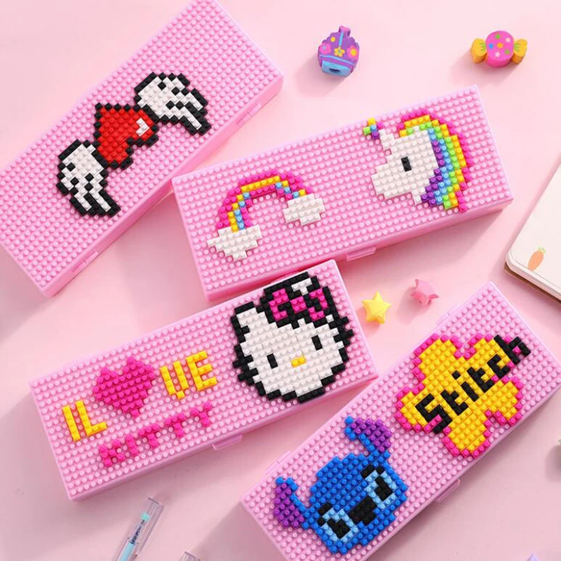 1 шт. креативные строительные блоки Hello Kitty из АБС пластика пенал чехол с