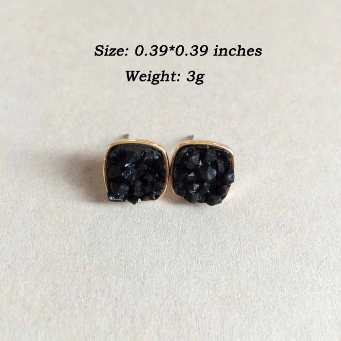 2020 новые Разноцветные квадратные серьги гвоздики для женщин модные с друзой