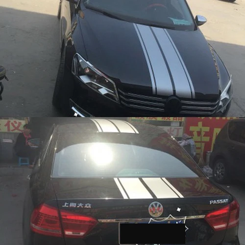 Автомобильная наклейка гоночные ралли полосы для Passat Bora виниловая крыша задняя