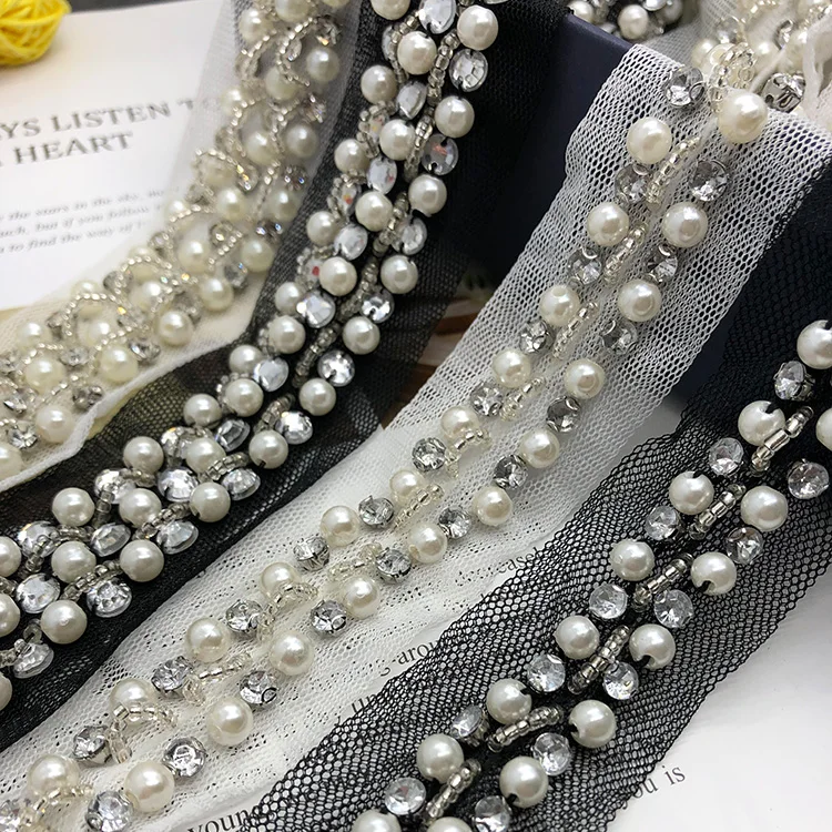 1 ярд Серебряная Алмазная сетка рулон сверкающие стразы бисерные ленты с