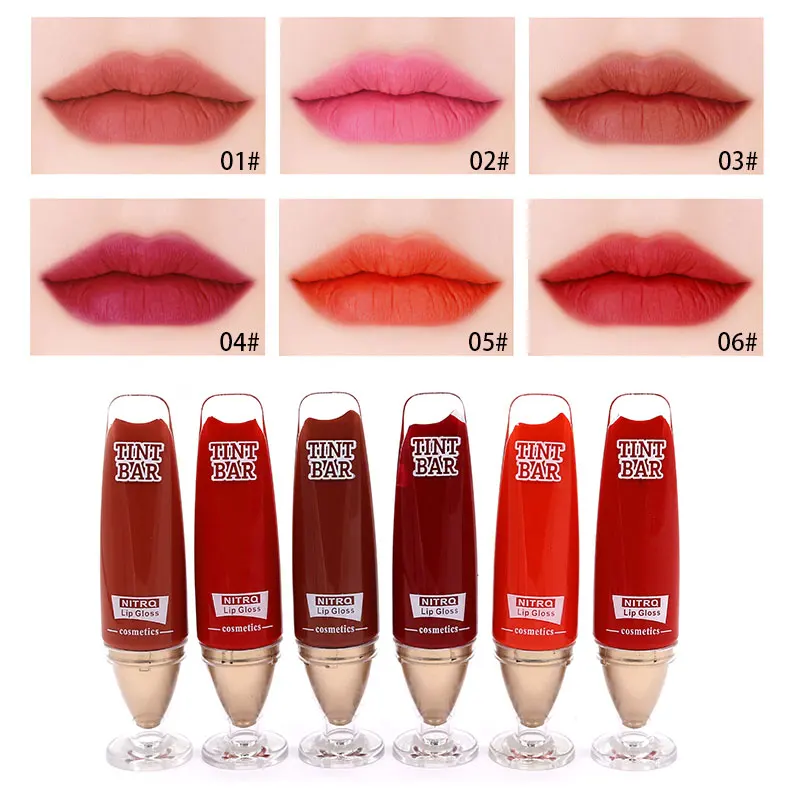 Компактная Матовая жидкая губная помада Maquiagem Femme 12 цветов водостойкий блеск для