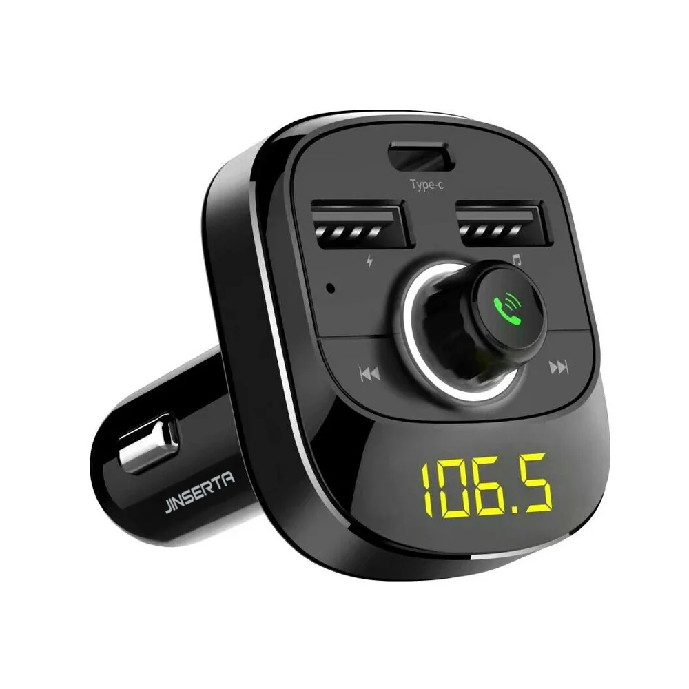 600-3656 Автомобильный MP3-плеер с Bluetooth fm-передатчиком Hands-free автомобильный комплект двойной USB порт+ type-C Интерфейс быстрой зарядки поддержка TF/SD - Color Name: 600-3656