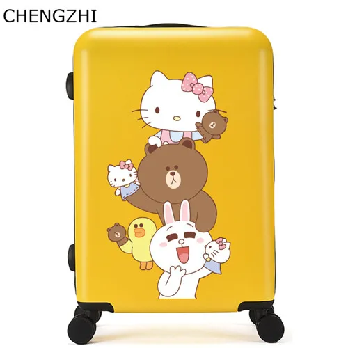 12 CHENGZHI Мультфильм Дети 2" 24" 2" дюймов ABS+ PC дорожные сумки на колесиках Чемодан детский Багаж на колесиках Дорожная сумка на колесиках - Цвет: 12