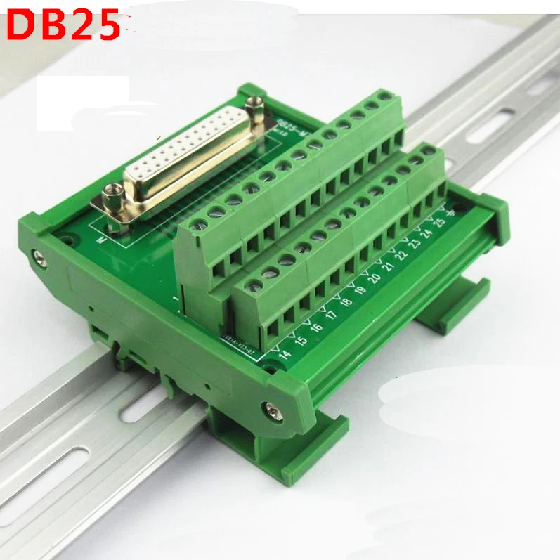 DB25 D Sub 25 Pin connectors male / female socket terminal block breakout board adapter DIN Rail | Обустройство дома