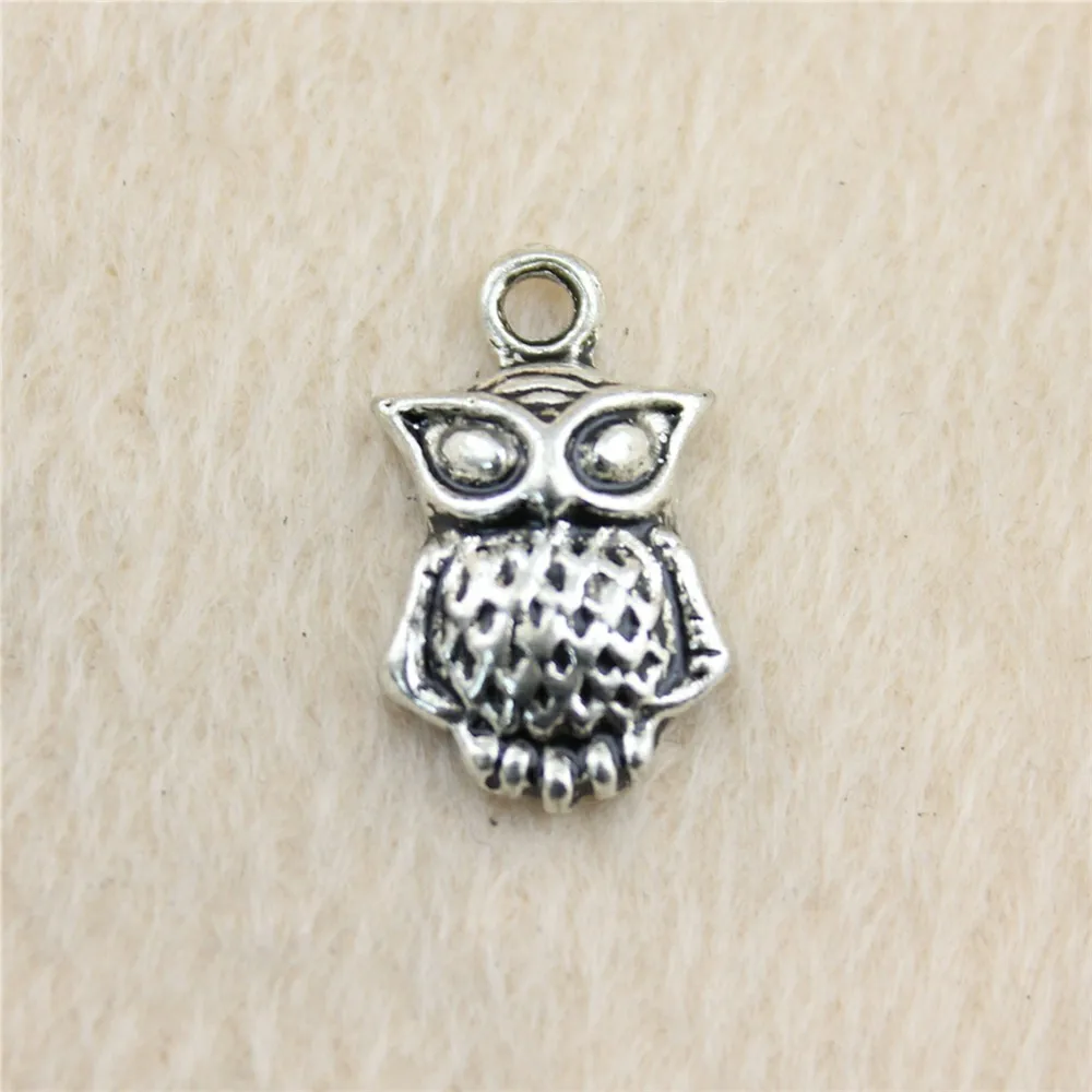 

40pcs/lot 20*12mm ancient silver Owl charm Pendants DIY jewelry for bracelet necklace earring