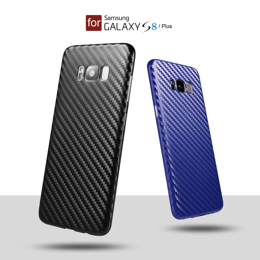 For Galaxy S8 Case Carbon Fiber 0.5mm Ultra Thin Slim Leather Skin Samsung Plus Soft PP Plastic Fitted Cover |