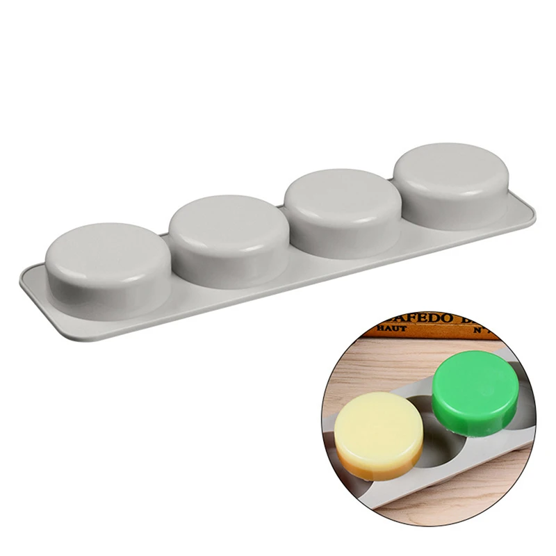 Овальная Круглая форма для мыла домашней еды 4 полости переработка ремесло