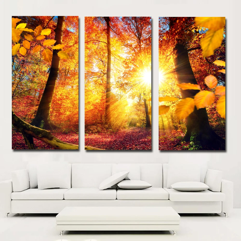 Самодельная картина маслом пейзаж 3 шт./компл. настенный художественный плакат