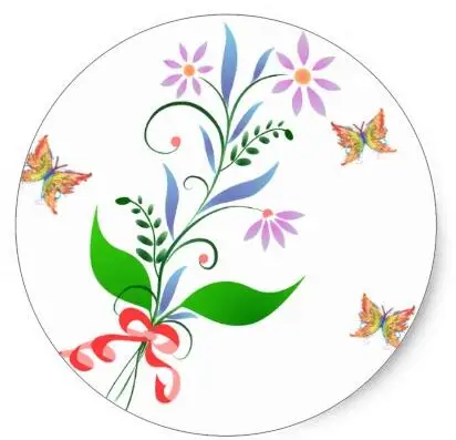 

1.5inch Pretty Bunch of Flowers and Butterflies Stickers