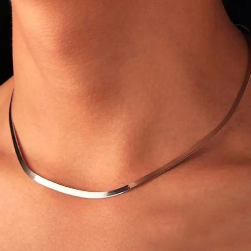 Прямая доставка для женщин серебряное ожерелье гладкая цепочка Torques цепочки и