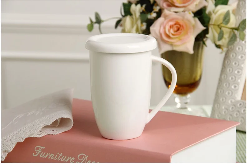 350 мл керамическая кружка с крышкой белая печать логотипа доступны в качестве