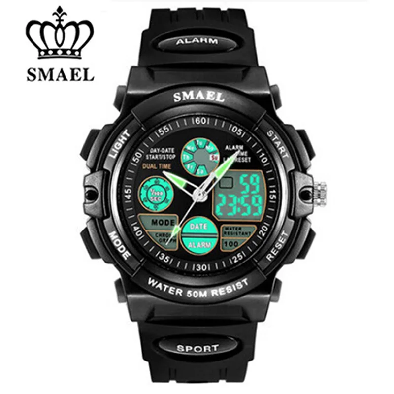 Детские спортивные часы S SHOCK бренда 2018 детские военные Модные кварцевые цифровые