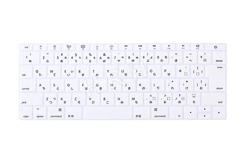 White HRH Японский силиконовый чехол кожи для Macbook New Pro 1" A1708(версия, без Touch Bar) Mac 12" A1534 JP Версия - Цвет: White