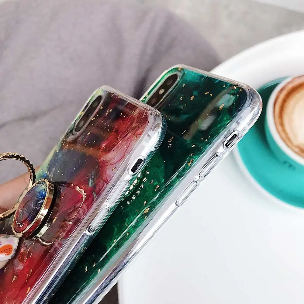 Boucho Phone Case For iphone XR XS Max X Colorful Conch Shell Cases With Finger Ring 7 8 6S 6 Plus Fashion Cover |