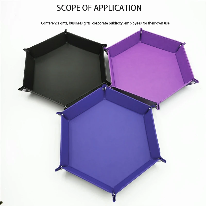 Шестигранный лоток в сложенном виде кожаный многофункциональный для костей