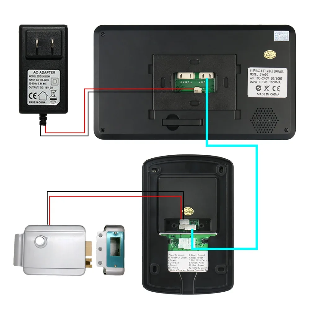 Видеодомофон 7 дюймов монитор Wifi беспроводной видеодомофон дверной звонок RFID пароль камера домофон система+ замок открывания двери