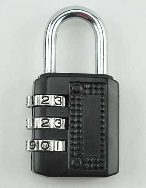 Сбрасываемый 3-значный комбинированный навесной замок черный Дорожный чемодан