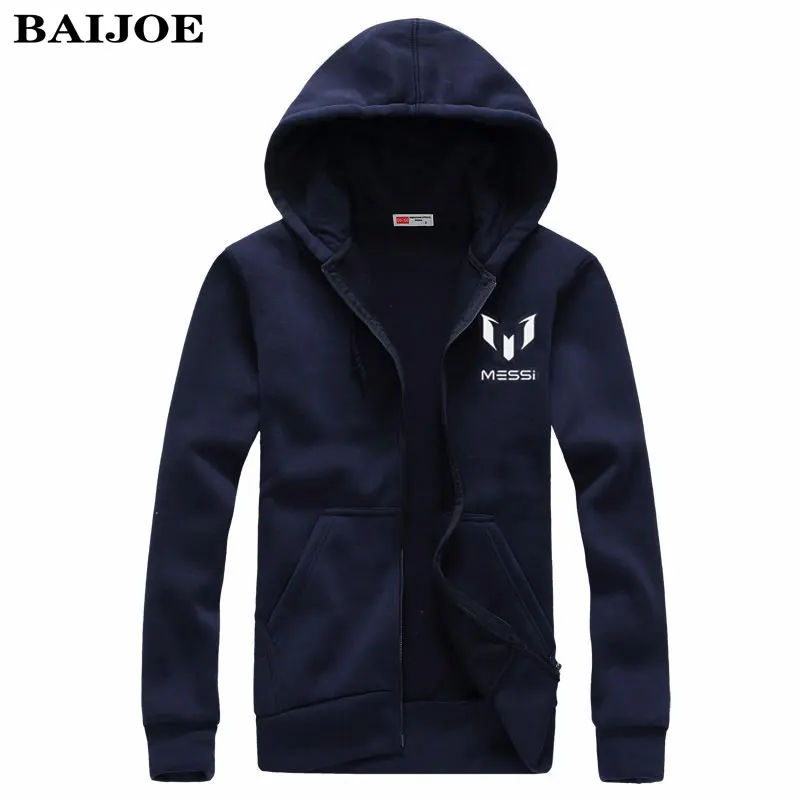 BAIJOE, Барселона, Месси, принт, кардиган, мужские толстовки, брендовая одежда, модные толстовки, мужская повседневная тонкая толстовка с капюшоном, толстовка на молнии