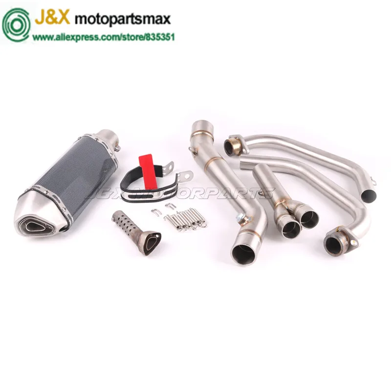 C YZF R30 R25 R3 MT-03 MT03 мотоцикл Выхлопная полная система контактная средняя труба+ глушитель для Yamaha R25 R30- silp-on - Цвет: C
