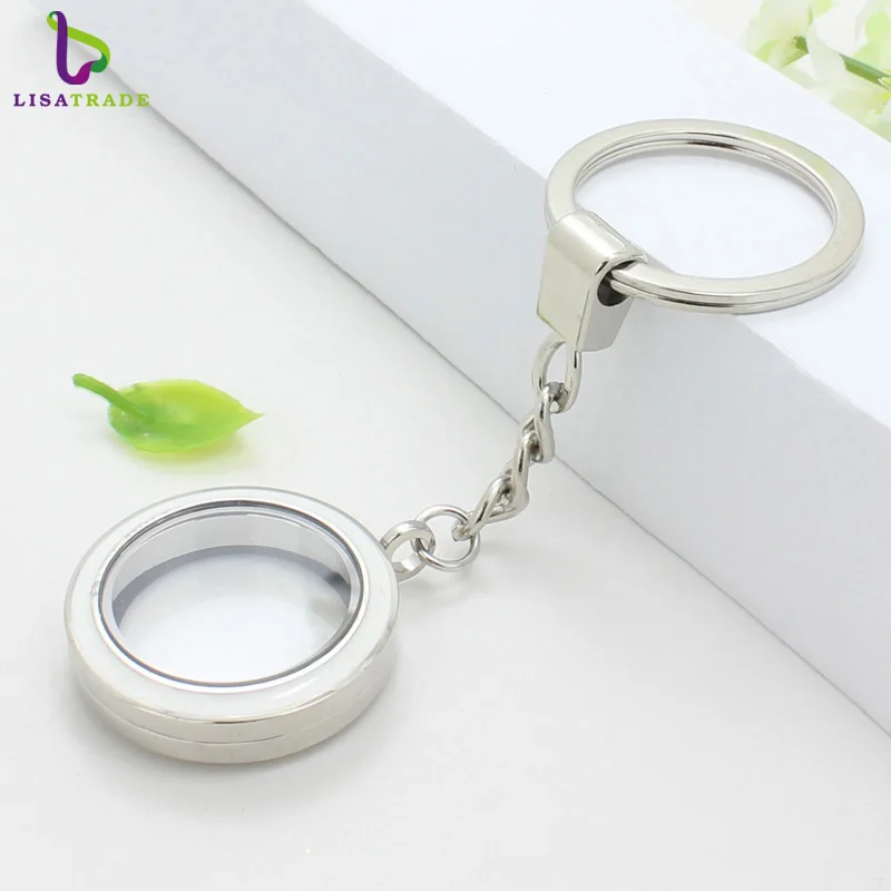 Diylocket 10 шт. 30 мм Круглый Поворотный жильный медальон брелки высокого качества Плавающий Шарм медальон цинковый сплав LSFK15* 10 - Цвет: 6