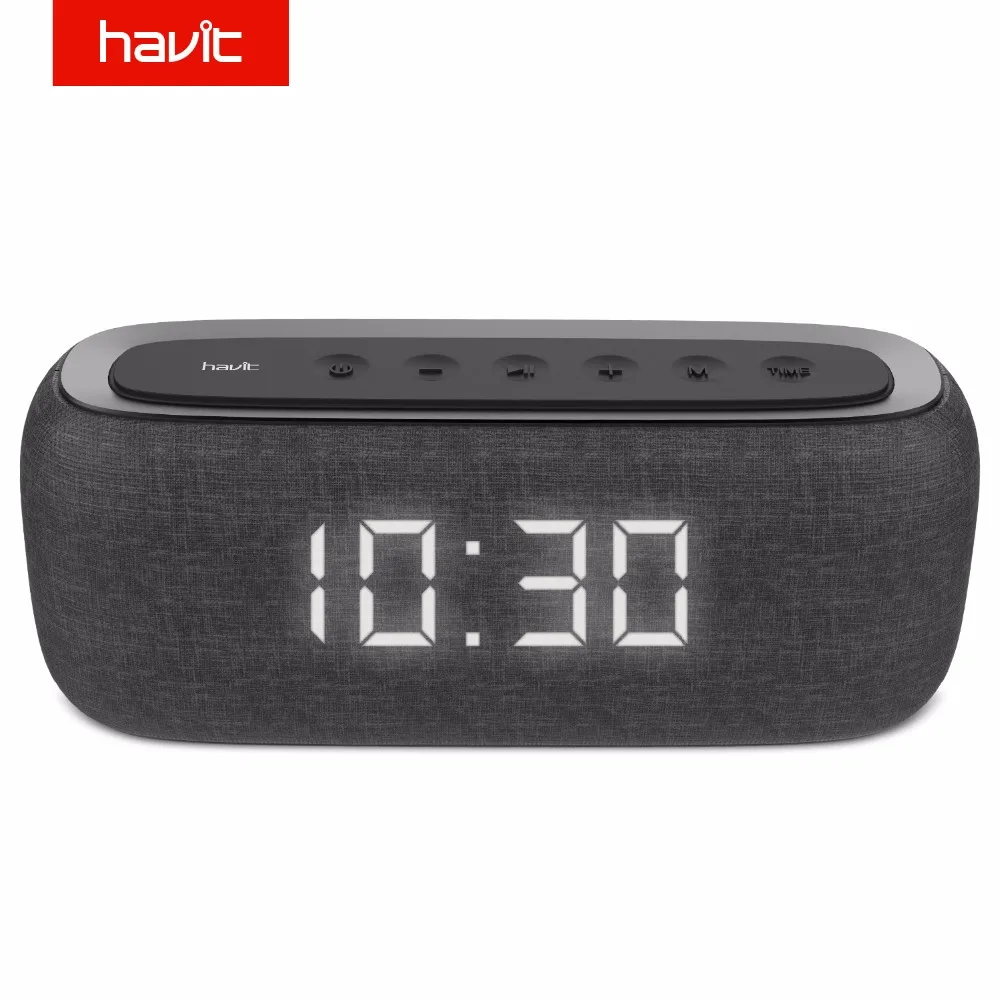 HAVIT Bluetooth динамик портативный домашний громкий динамик с цифровым будильником 3D стерео усиленный бас динамик поддержка fm-радио M29