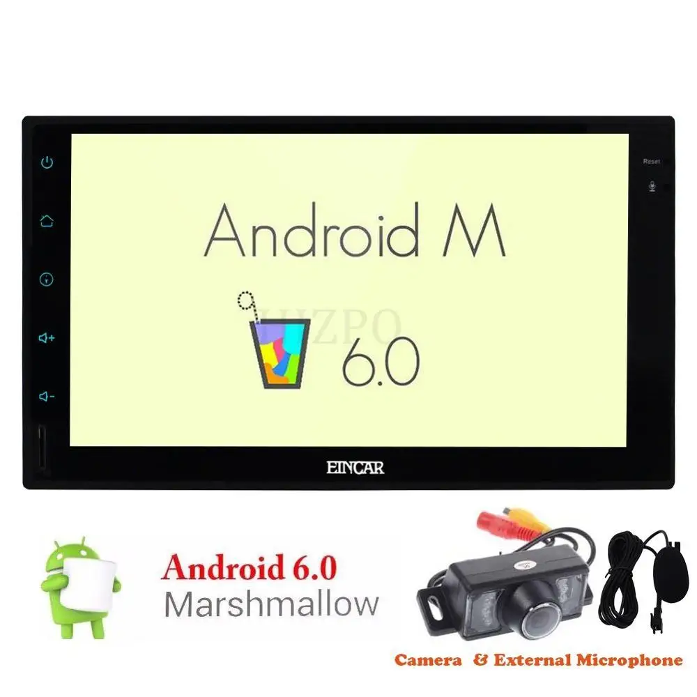 Двойной 2 Din Android 6 0 gps Радио универсальный автомобильный четырехъядерный 1024*600