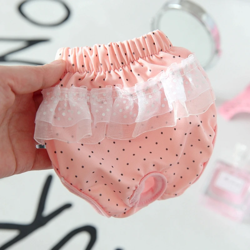 Розовый кружевной в горошек нижнее белье для домашних животных собачий