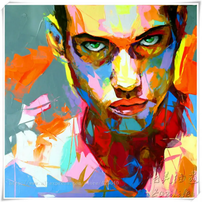 Франсуаза Nielly холст портретной живописи мастихином лицо картина маслом Impasto рисунок wall art картинки для гостиной