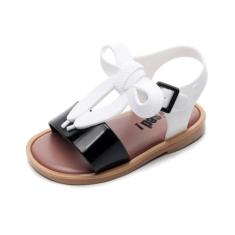 Mini Melissa/Новинка года; прозрачные сандалии для девочек; детская обувь с изображением Микки-Палм; римские детские сандалии; сандалии для девочек Melissa; дышащие; 13-18 см - Цвет: Brown