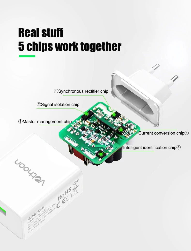 Votohoon 18 Вт QC 3,0 USB быстрое зарядное устройство для телефона дорожный настенный адаптер 18 Вт QC3.0 FCP универсальный для Xiaomi iPhone samsung huawei EU Plug