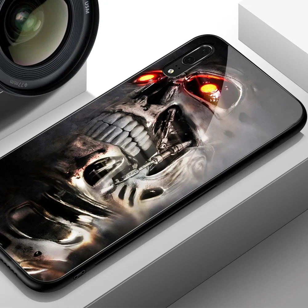 Чехол для huawei mate 10 Pro, чехол из закаленного стекла с изображением черепа для huawei mate 9 10 Pro P10 P20 Honor V9 V10 Play Nova 3e - Цвет: 01103