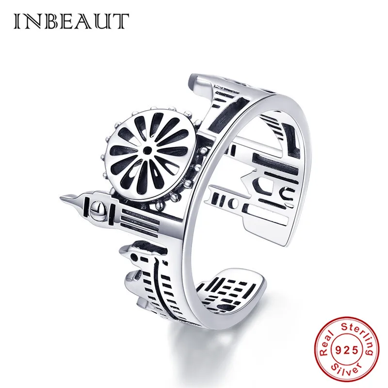 INBEAUT 100% реальные фотообои серебряные мостовые часы башня небо город Открытое