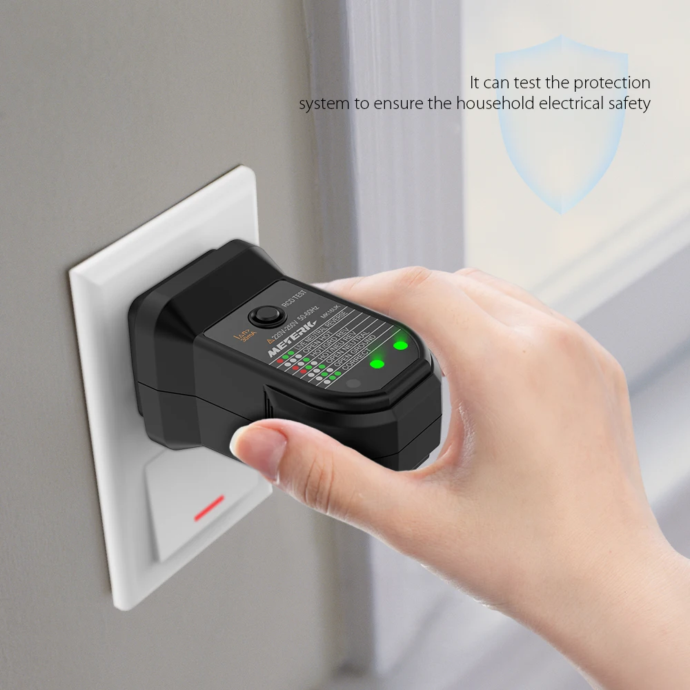 Проверка электрической розетки Meterk Advanced RCD автоматический заземляющий провод