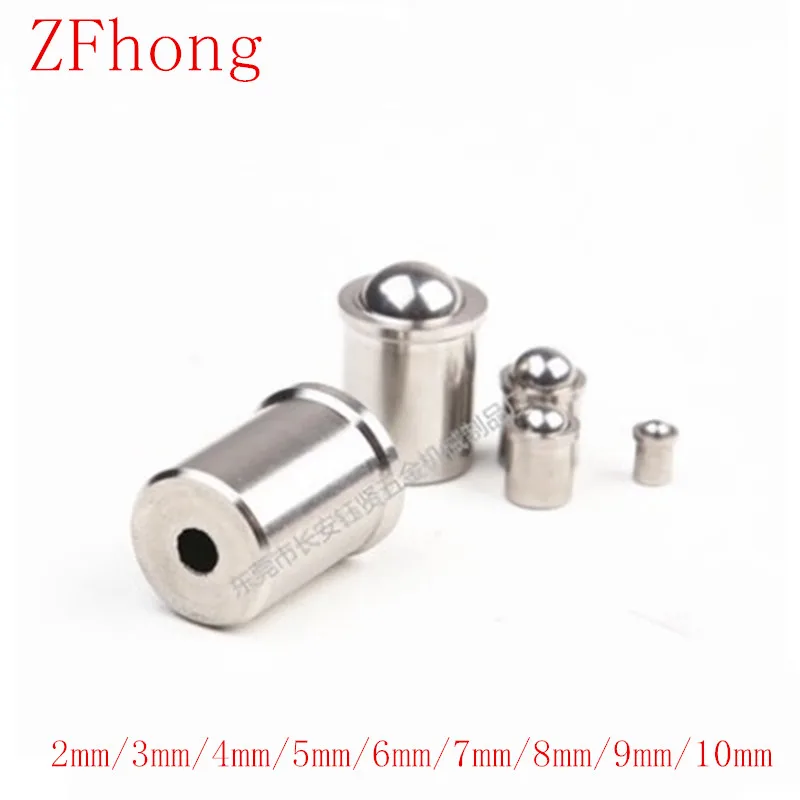 10Pcs/Lot 2mm 3mm 4mm 5mm 6mm 8mm 10mm 304 Stainless Steel Ball Plunger Push Fit Ball Spring Ball Plungers