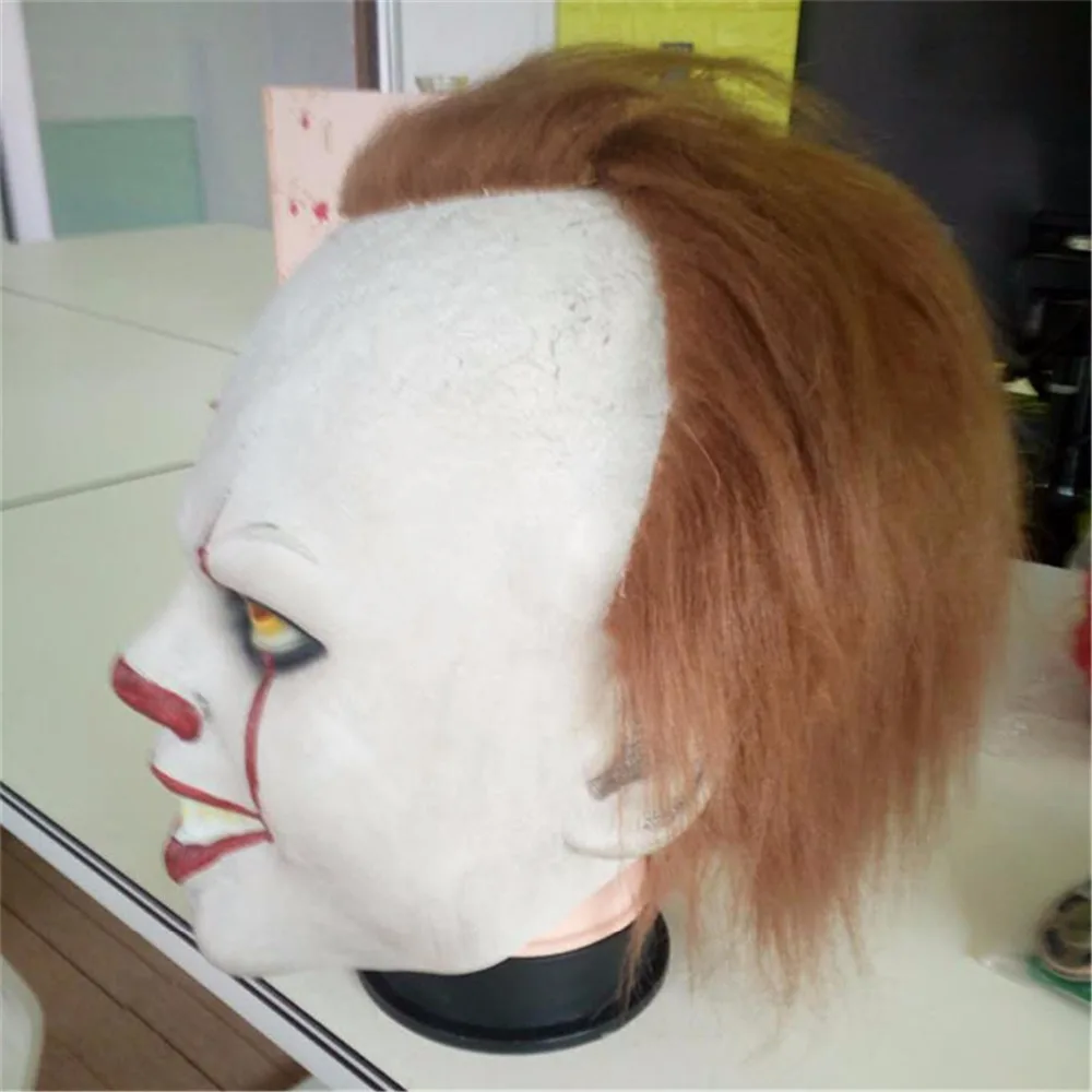 Stephen King's It Pennywise латексная маска костюм страшная для Хэллоуина Джокер косплей