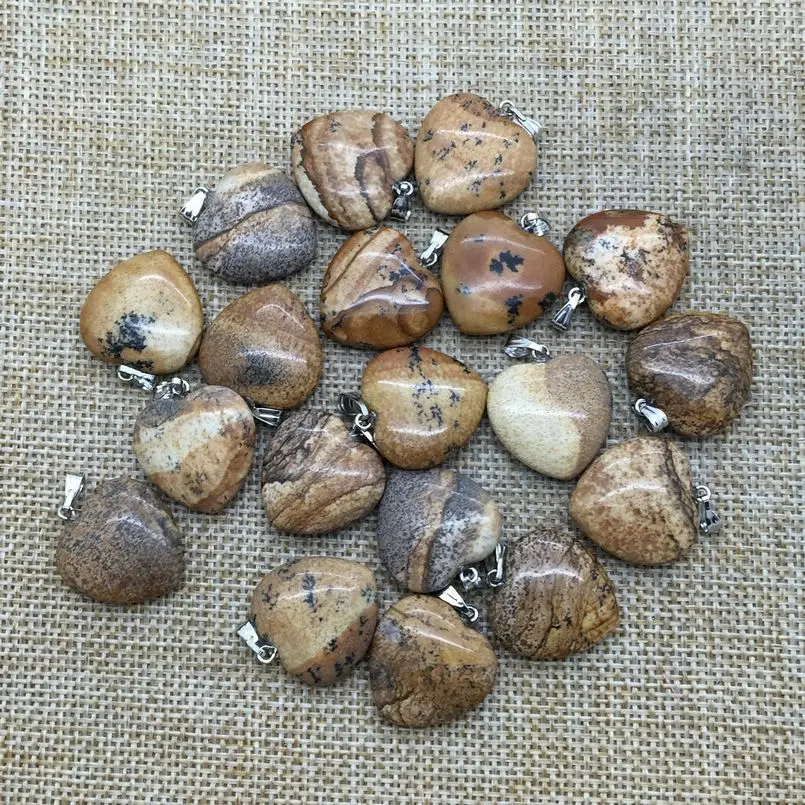 Красочный камень подвески шармы в форме сердца набор сделай сам для женщин