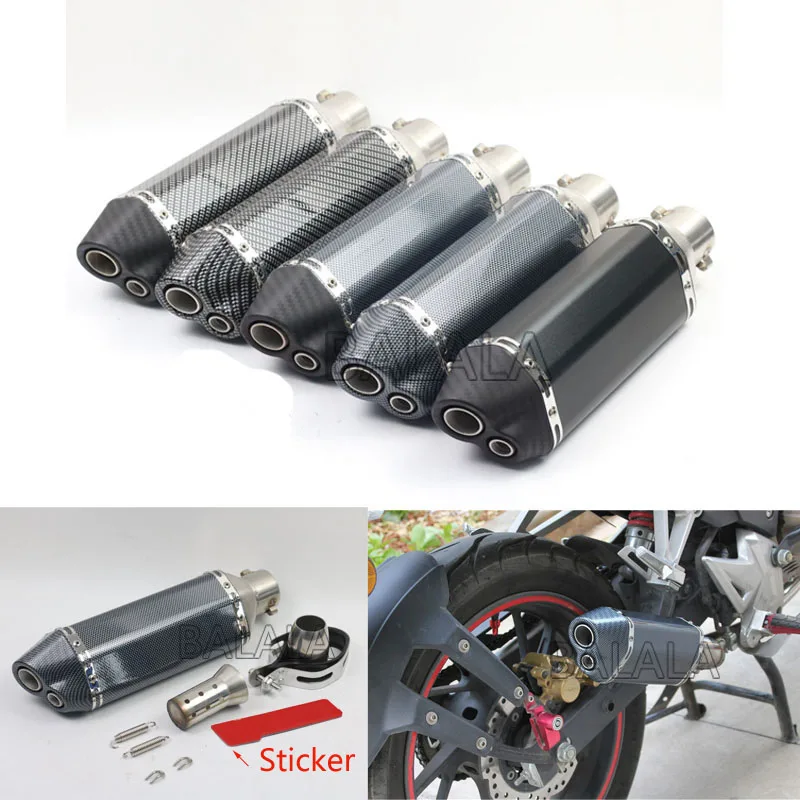 Универсальный глушитель выхлопной трубы для мотоцикла HONDA YAMAHA FZ6 CBR250 CB600 MT07 ATV |