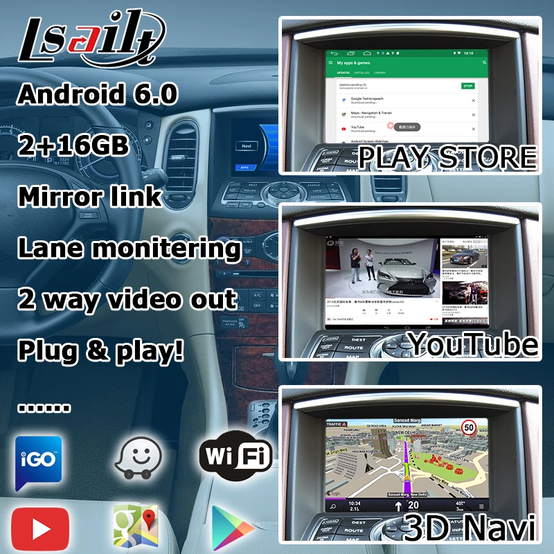 Lsailt Android gps навигационная система коробка для Infiniti QX50/EX35 EX37 2012- с QX60 QX70 QX80 и т. д. youtube waze yandex