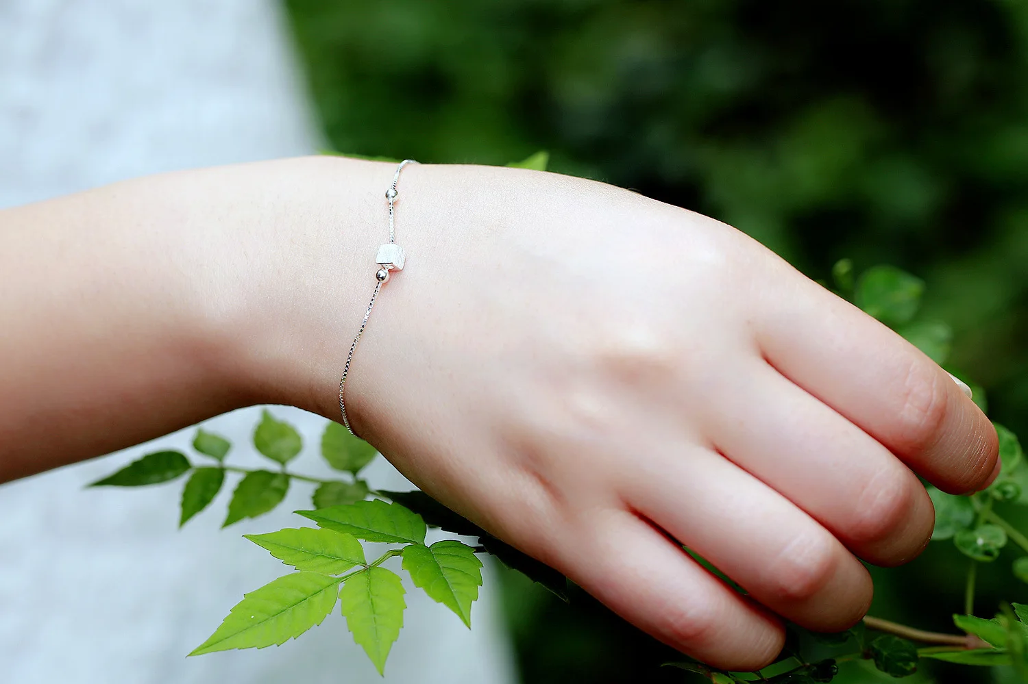 Браслет из стерлингового серебра S925 пробы квадратные модные простые