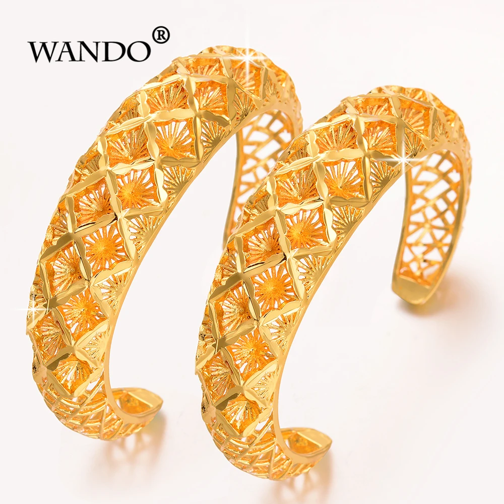Wando 4 шт. Эфиопский узор золотой цвет браслеты для женщин Снег Дубай Франция Испания невесты Свадебный браслет арабский Ближний Восток