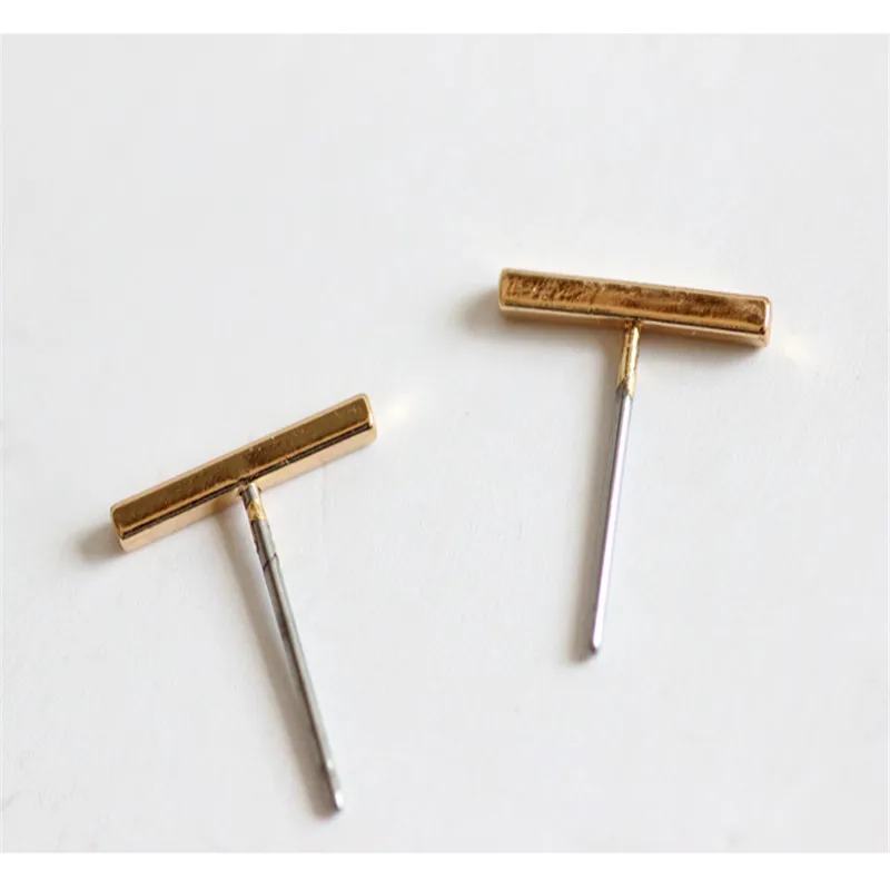 Современная красивая золотая Сережка-гвоздик черная квадратная серьга в виде