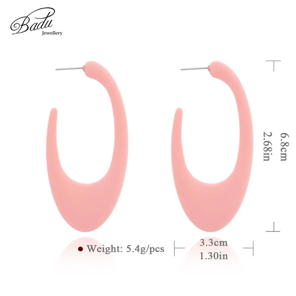 Большие женские серьги-подвески Badu модные пластиковые серьги ярких цветов в