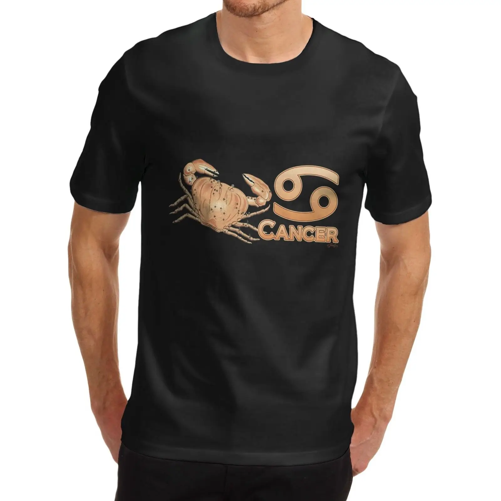 Hot Sale Men's Zodiac Astrological Sign Cancer Novelty T-Shirt Cotton O-Neck Short Sleeve T Shirt New Size S-3XL | Мужская одежда