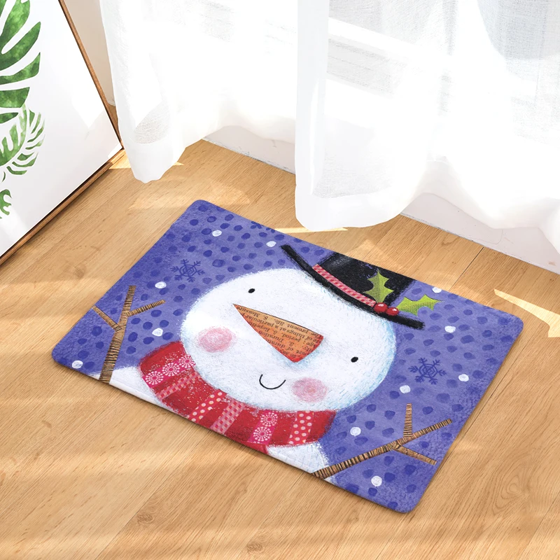 Приветственный напольный коврик с рождественским принтом талисмана фланелевый