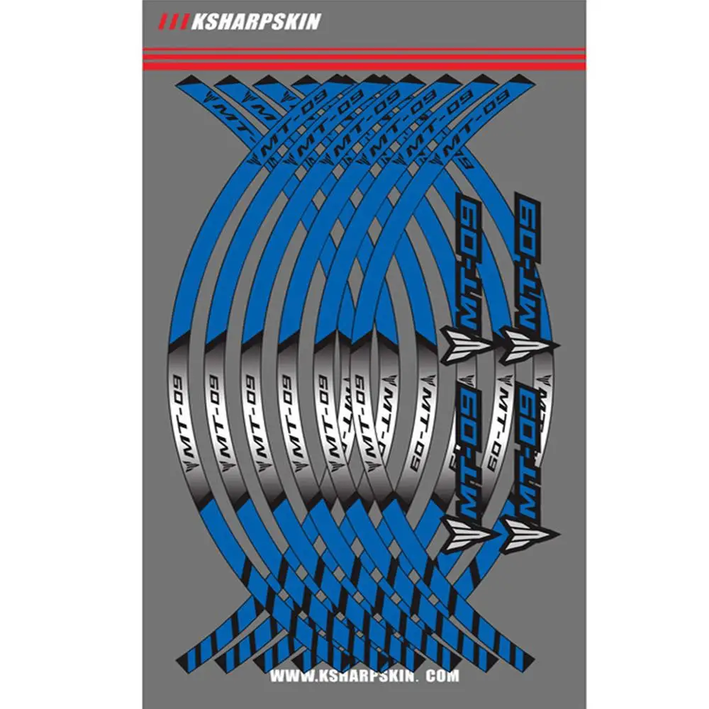 Motorcycle Wheel Rim Decals Reflective Stickers Stripes For Yamaha MT-09 | Автомобили и мотоциклы