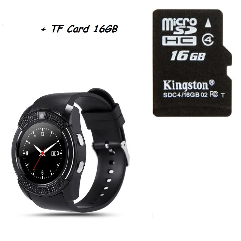 Black with TF 16GB Stepfly SM08 Смарт-часы 1,22 дюймов полный круглый дисплей 2G один nano sim bluetooth Смарт-часы - Цвет: Black with TF 16GB